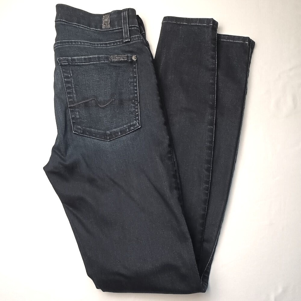 7 For All Mankind Womens b(air) The Skinny Dark Wash Denim Jeans Size 4/27 Blue